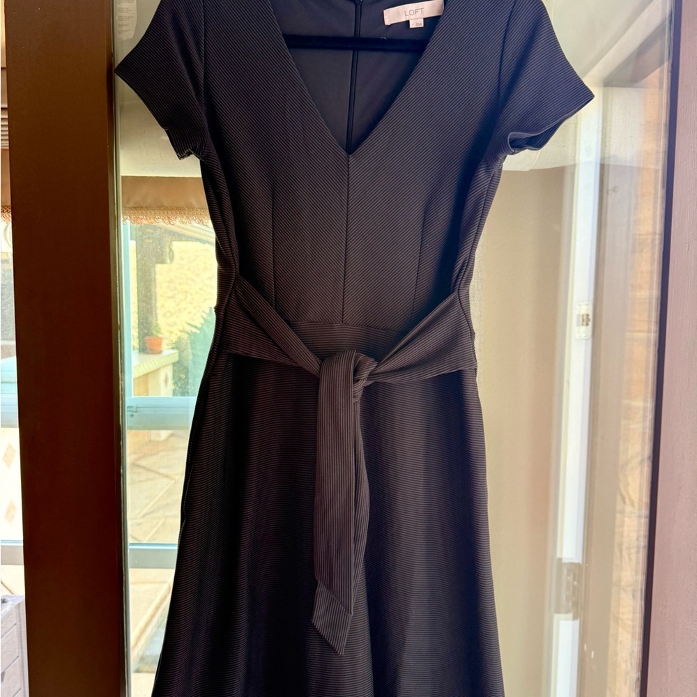 LOFT Charcoal V-Neck Dress